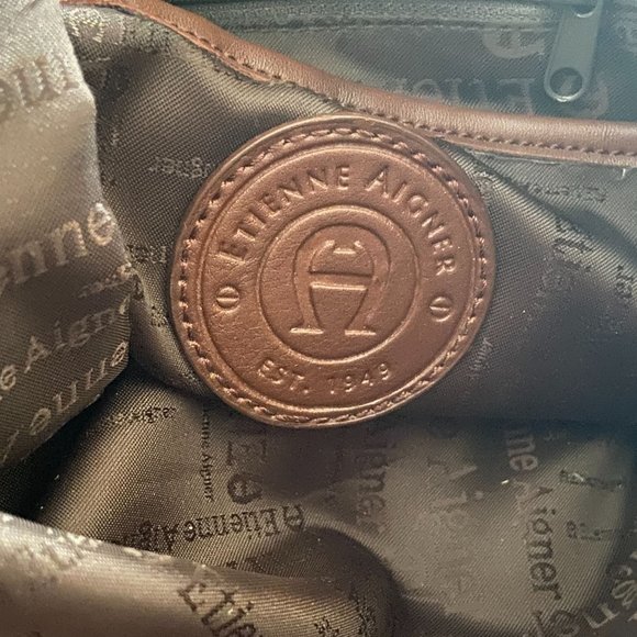 Ettienne Aigner Women's Brown Shoulder Bag 11x9x5 Signature Logo Coated Canvas - Picture 11 of 11